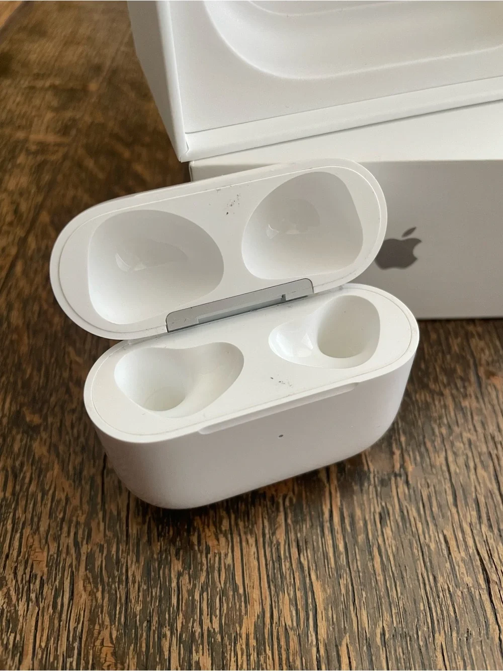 Apple White AirPods 3 with Charging Case and Silver Casetify Protective Case